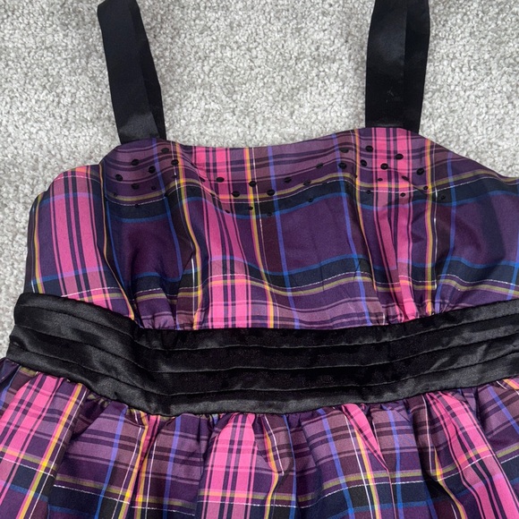 Girls size 12 Plaid Dress with Black‎ Straps Justice Formal Dress - Picture 2 of 7